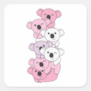 Adesivo Quadrado Orgulho de Sinalizador Pomossexual Lgbtq Cute Koal