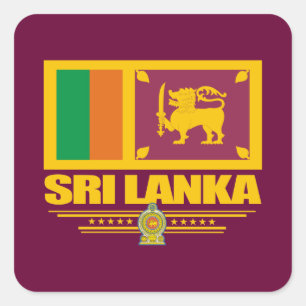 Adesivo Quadrado Orgulho de Sri Lanka