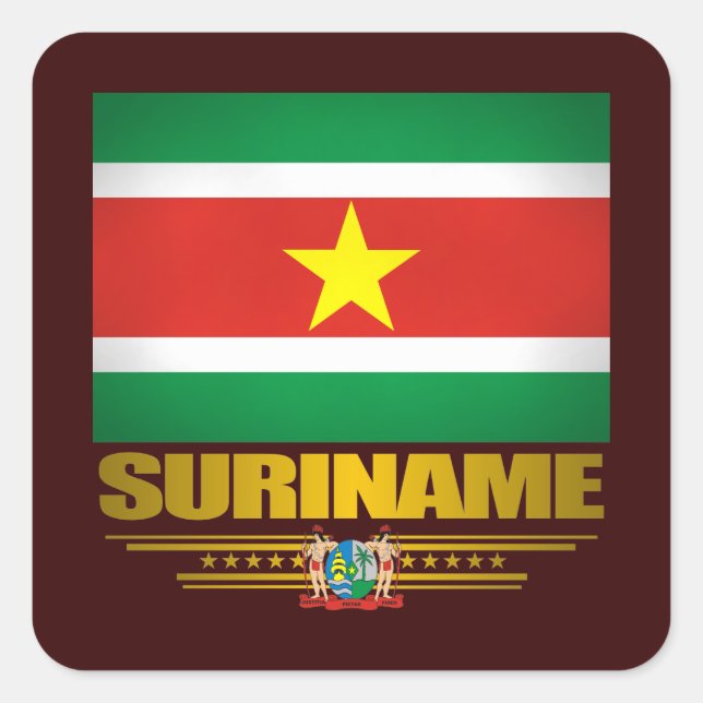 Adesivo Quadrado "Orgulho do Suriname" (Frente)
