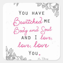 Adesivo Quadrado Orgulho e Preconceito - Sr. Darcy