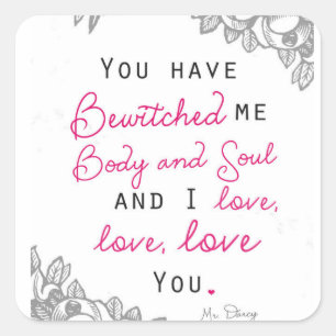 Adesivo Quadrado Orgulho e Preconceito - Sr. Darcy