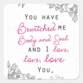 Adesivo Quadrado Orgulho e Preconceito - Sr. Darcy