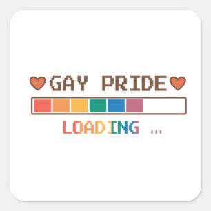 Adesivo Quadrado Orgulho gay - Carregando Bar de Progresso LGBTQ