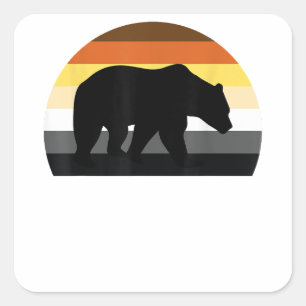 Adesivo Quadrado Orgulho gay Mês do Papa Mens LGBT - Urso Gay