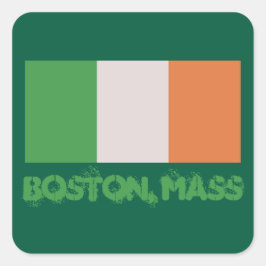 Adesivo Quadrado Orgulho Irlandês de Boston, Massachusetts, Dia de 