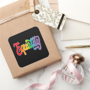 Adesivo Quadrado Orgulho LGBT Arco-Íris Igualdade de Sinalizador