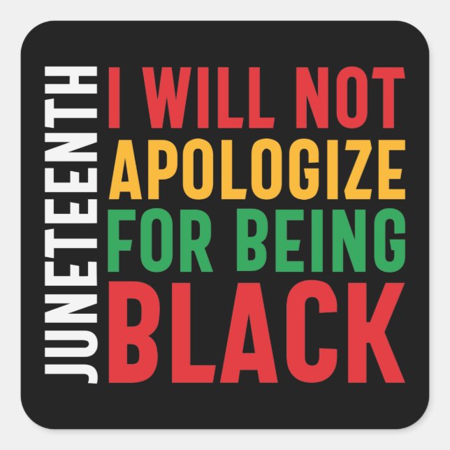 Adesivo Quadrado Orgulho negro afro-americano Décimo de Junta (Frente)