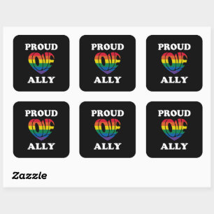 Adesivo Quadrado Orgulho Orgulho de Ally LGBTQ