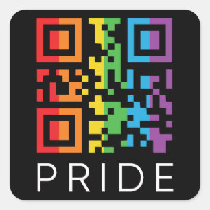Adesivo Quadrado Orgulho Rainbow QR Code LGBTQIA+