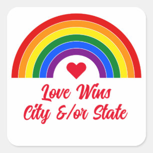 Adesivo Quadrado Orgulho Sinalizador Rainbow