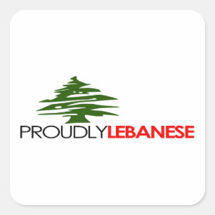 Adesivo Quadrado Orgulhosa libanês, libanês e orgulhoso - Líbano