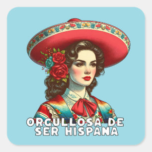 Adesivo Quadrado Orgullosa de ser Hispana Hispana Hispana Herança H