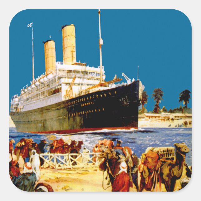 Adesivo Quadrado Orient Line para a Austrália (Frente)