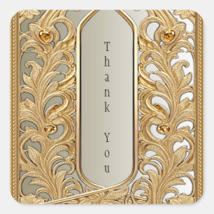 Adesivo Quadrado Ornamentado Dourado moderno