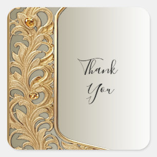Adesivo Quadrado Ornamentado Dourado moderno