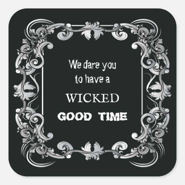 Adesivo Quadrado Ornamentado Fronteira Negra (Frente)