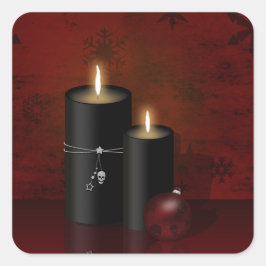 Adesivo Quadrado Ornamento de Velas de Natal Gótica