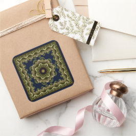 Adesivo Quadrado Ornamento enquadrado da fada de Fractal mandala