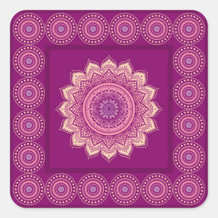 Adesivo Quadrado ornamento indiano