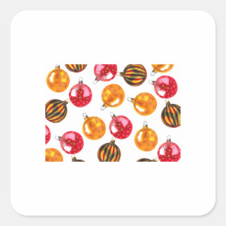 Adesivo Quadrado Ornamentos de Árvore de Natal 28