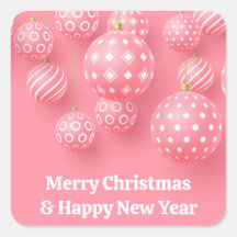 Ornamentos Rosa Feliz Natal E Feliz ano novo