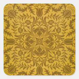 Adesivo Quadrado Ornate gold floral pattern with symmetrical