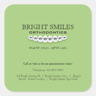 Adesivo Quadrado Orthodontista Orthodontics Business Promo Sticker