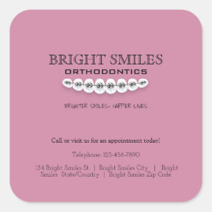 Adesivo Quadrado Orthodontista Orthodontics Business Promo Sticker