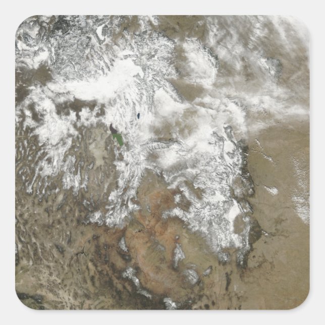 Adesivo Quadrado Os altos picos das Montanhas Rochosas (Frente)