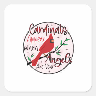 Adesivo Quadrado Os Cardinais De Presente Xmas Aparecem Quando Os Â