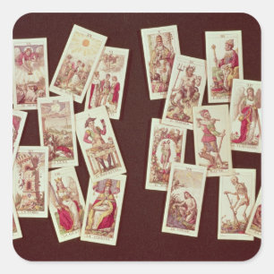 Adesivo Quadrado Os cartões de tarot dos Arcana principais