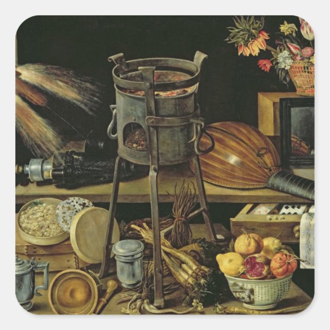 Adesivo Quadrado Os Cinco Sentidos, 1638 (Frente)