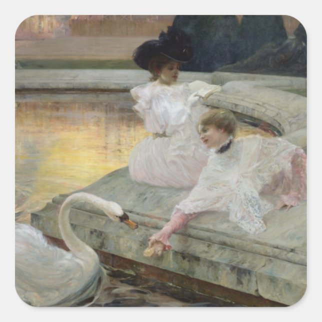 Adesivo Quadrado Os Cisnes, 1900 (Frente)