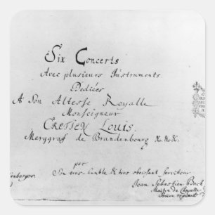 Adesivo Quadrado Os concertos de Brandemburgo, 1721