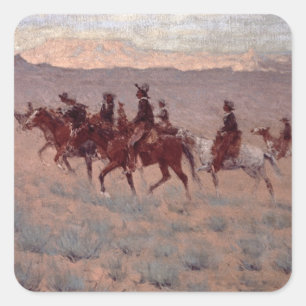 Adesivo Quadrado Os Cowpunchers (w/c no papel)
