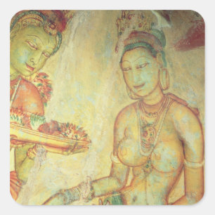 Adesivo Quadrado Os Damsels da nuvem, da fortaleza da rocha