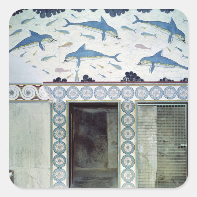 Adesivo Quadrado Os Dolphin Frescoes no Banheiro da Rainha (Frente)