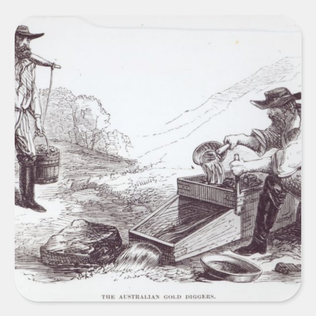 Adesivo Quadrado Os Dourados Diggers australianos (Frente)