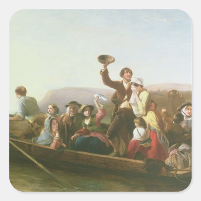 Adesivo Quadrado Os emigrantes (Frente)