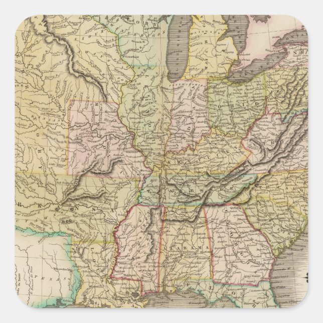 Adesivo Quadrado Os Estados Unidos 20 (Frente)