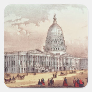 Adesivo Quadrado Os Estados Unidos Capitólio, C.C. de Washington