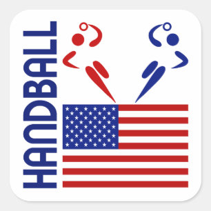 Adesivo Quadrado Os Estados Unidos do handball