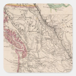 Adesivo Quadrado Os Estados Unidos ocidentais