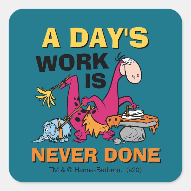 Adesivo Quadrado Os Flintstones | Dino Clearing House (Frente)