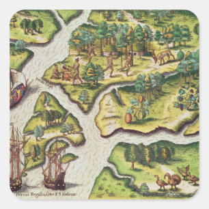 Adesivo Quadrado Os franceses chegam no porto real