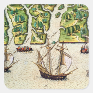 Adesivo Quadrado Os Franceses Descobrem Mais Seis Rios