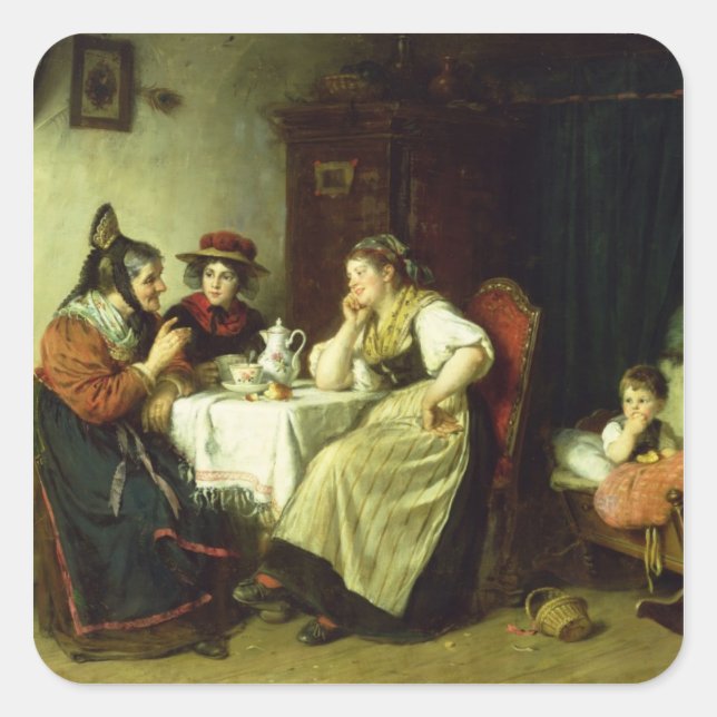 Adesivo Quadrado Os Gossips, 1887 (Frente)