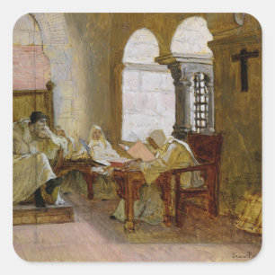 Adesivo Quadrado Os homens do escritório santamente