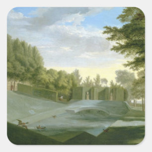 Adesivo Quadrado Os jardins na casa de Chiswick (veja igualmente o