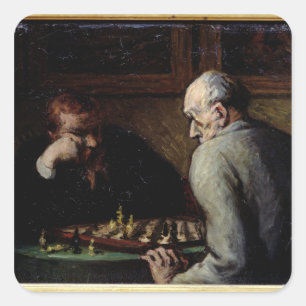 Adesivo Quadrado Os jogadores de xadrez, c.1863-67